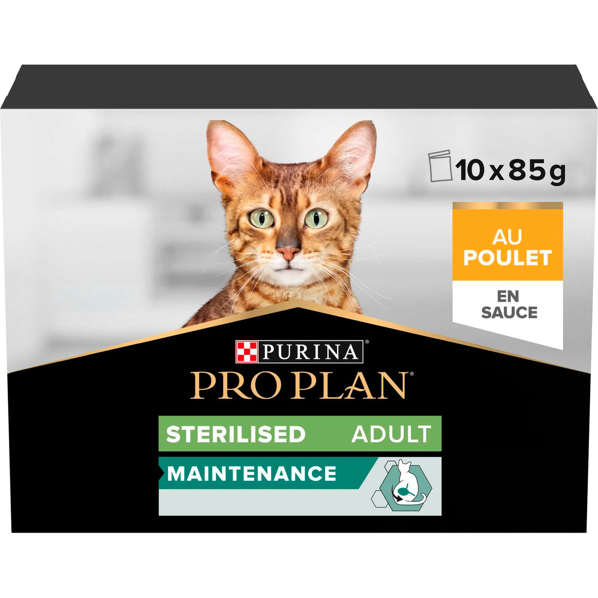 PRO PLAN Sterilised Adult Maintenance Chat Poulet en Sauce 10x85g