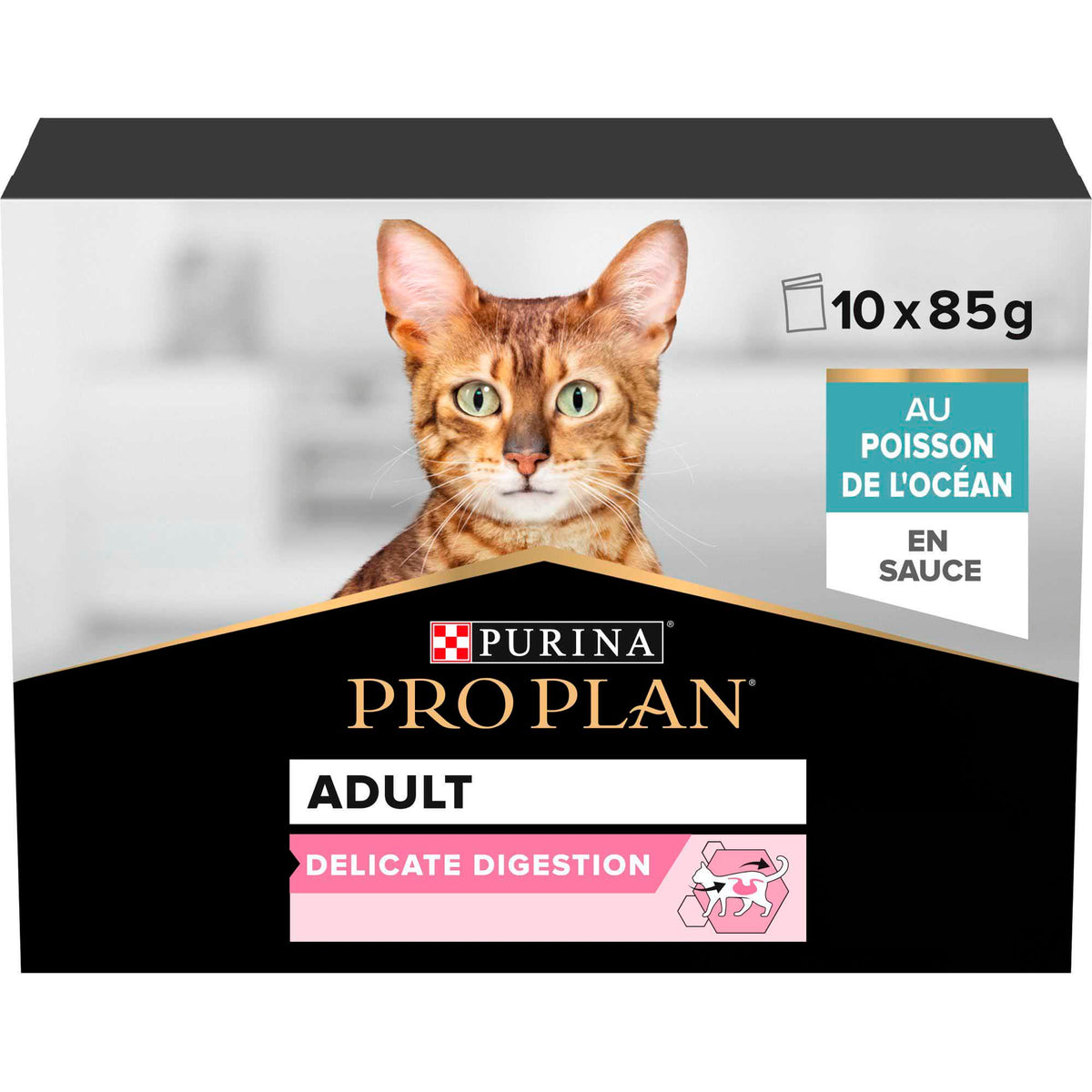 PRO PLAN Adult Delicate Digestion Chat Poisson de l'Océan en Sauce 10x85g
