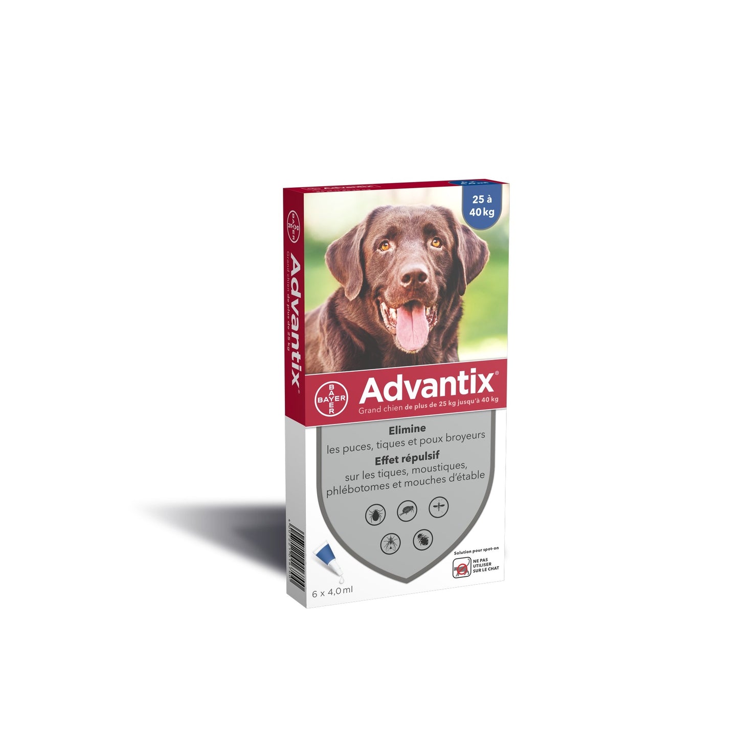 BAYER Advantix Pipettes Antiparasitaires Chien 25-40 kg 4x4 ml