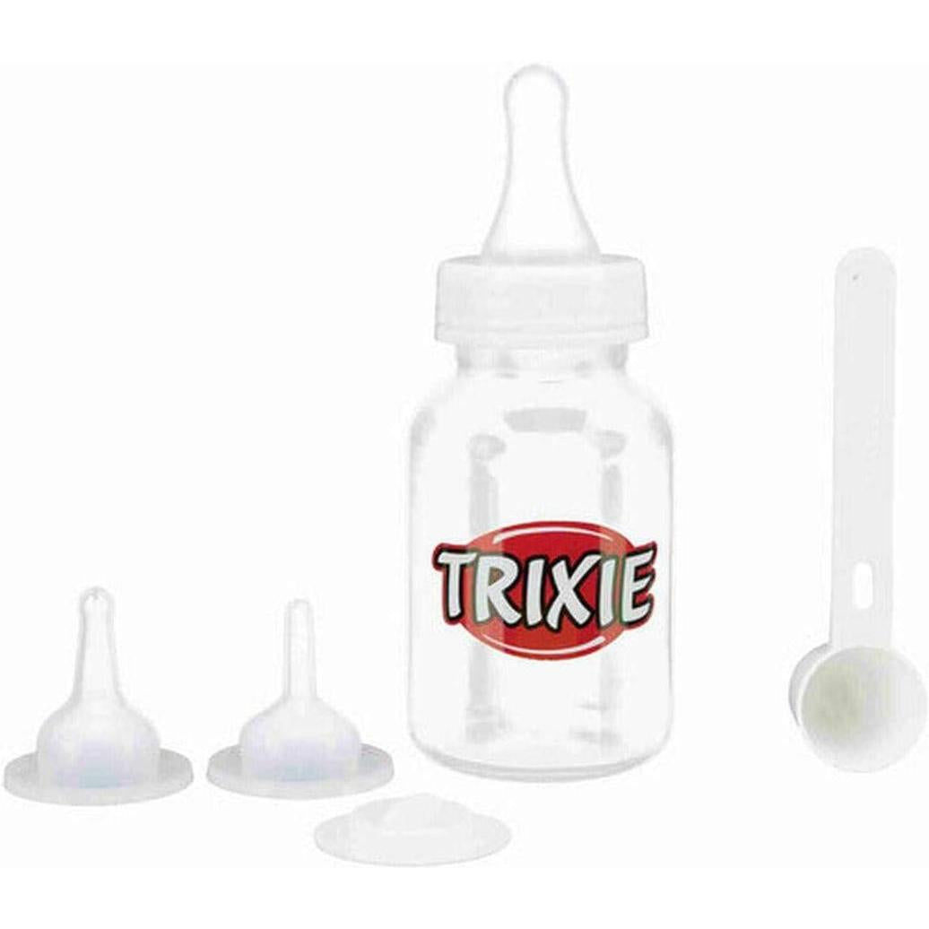 TRIXIE Set Biberon 120ml pour Chiots et Chatons avec 3 Tétines Silicone et Cuillère de Mesure