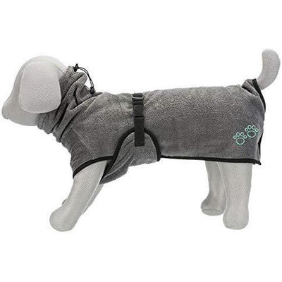 TRIXIE Peignoir de bain pour chien Tissu éponge Gris Taille M 50cm