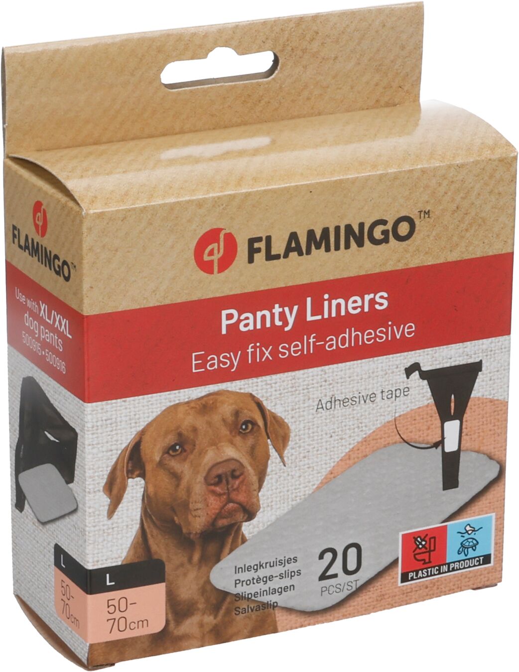 FLAMINGO 6XPROTEGE-SLIPS NR4/5 Protections absorbantes pour chienne Taille 4/5 Pack de 6
