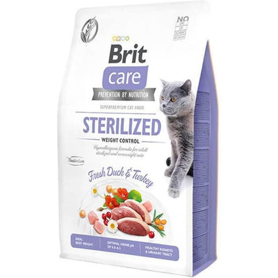 BRIT CARE CAT ADULT STERILISED WEIGHT CONTROL CANARD 2kg