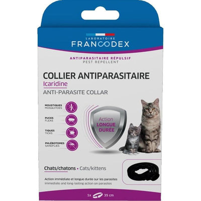 FRANCODEX Collier Icaridine Chat Noir 35cm