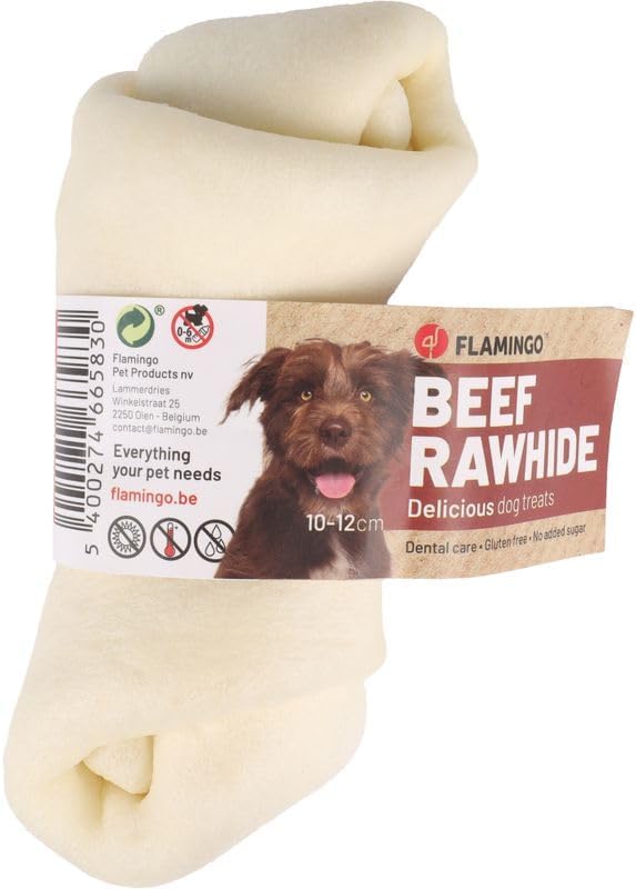 FLAMINGO Premium Os à Mâcher Texas Bubble pour Chien Blanc 12 cm