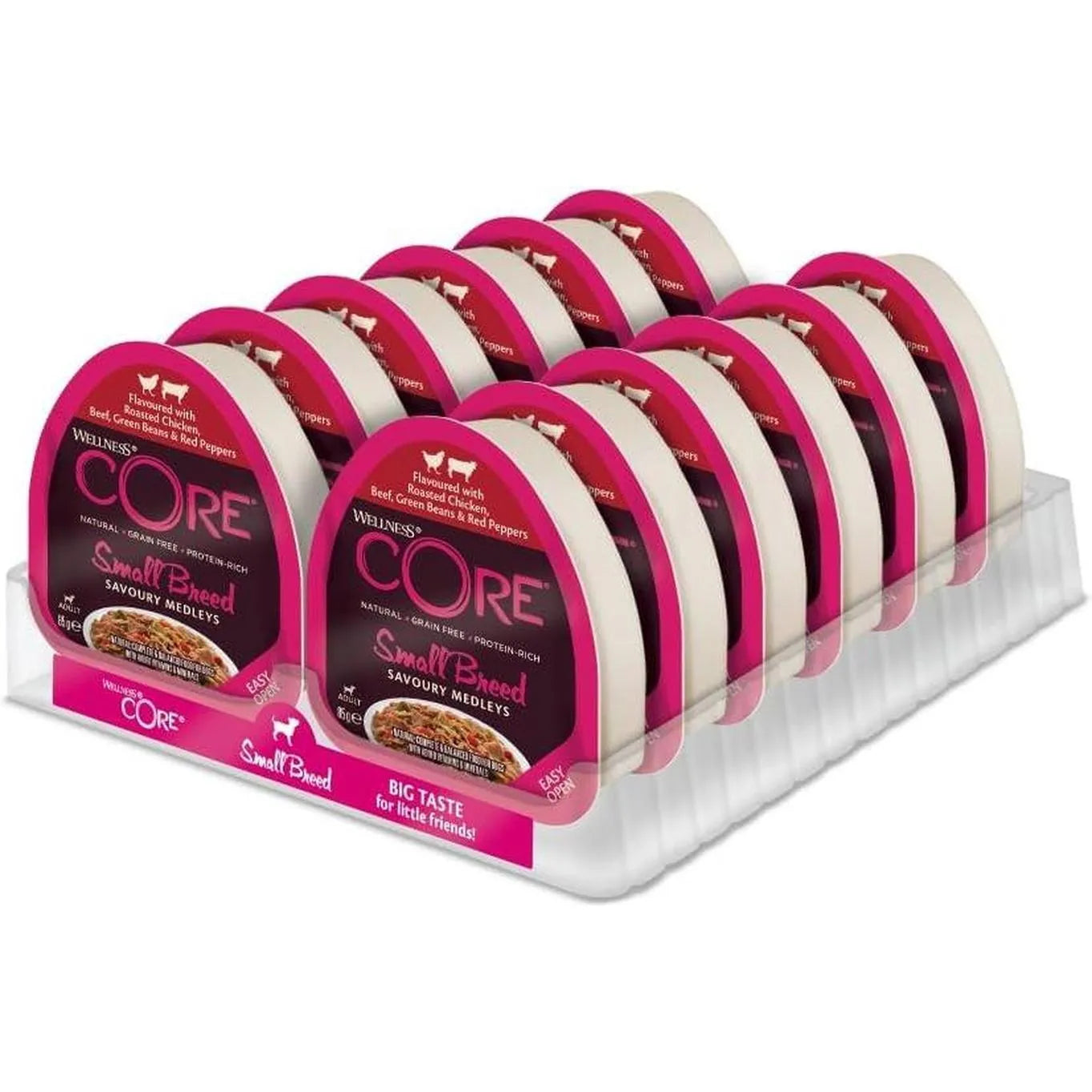 WELLNESS CORE Chien Savoury Medley Nourriture humide Poulet Boeuf Légumes 6x85g