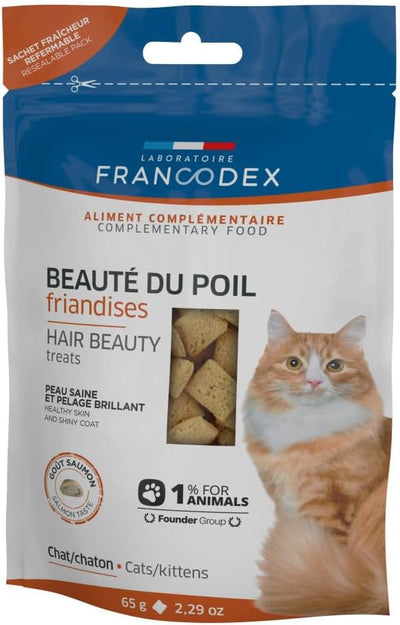 FRANCODEX Friandises Beauté du Poil Chat et Chaton 65g