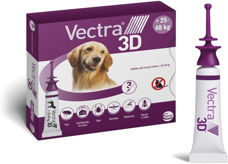 VECTRA 3D Solution Spot-on pour Chiens 25–40 kg 3 pipettes