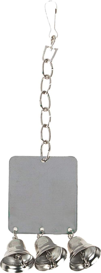 FLAMINGO Miroir avec 3 Grelots pour Perroquet Argent 22,5x6,5x6,5cm