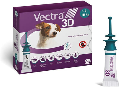 VECTRA 3D Solution Spot-on pour Chiens 4–10 kg 3 pipettes