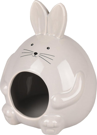 FLAMINGO Maison Hamster Hopper Céramique Gris 11.5x11.5x14cm