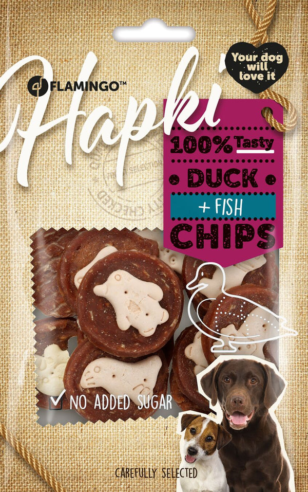 FLAMINGO Hapki Chips biscuit au canard et poisson 85 g