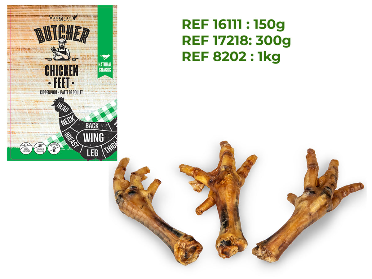 VADIGRAN Butcher Natural Pattes de poulet nature pour chien 1 kg