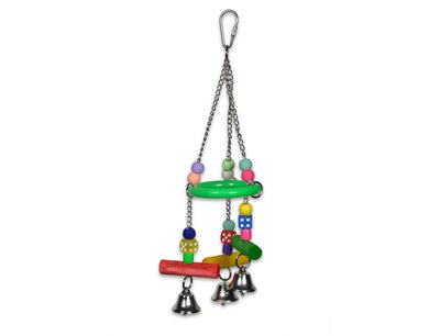 VADIGRAN 3x Jouet Oiseau Sunny Balls 30cm Bois et Coton Rouge