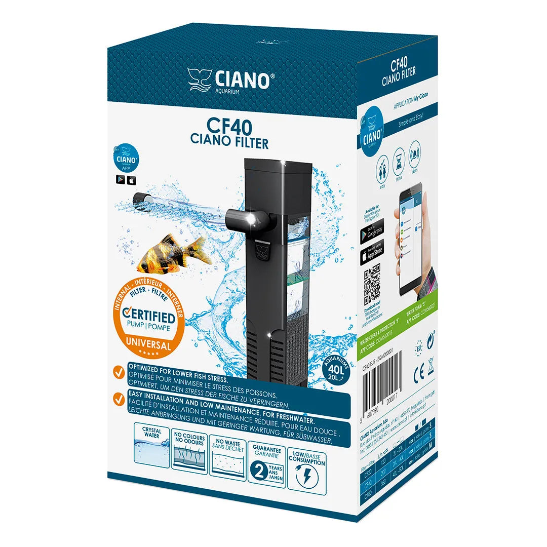 LAROY Filtre Interne avec Éponges pour Aquarium Eau Douce et Eau de Mer