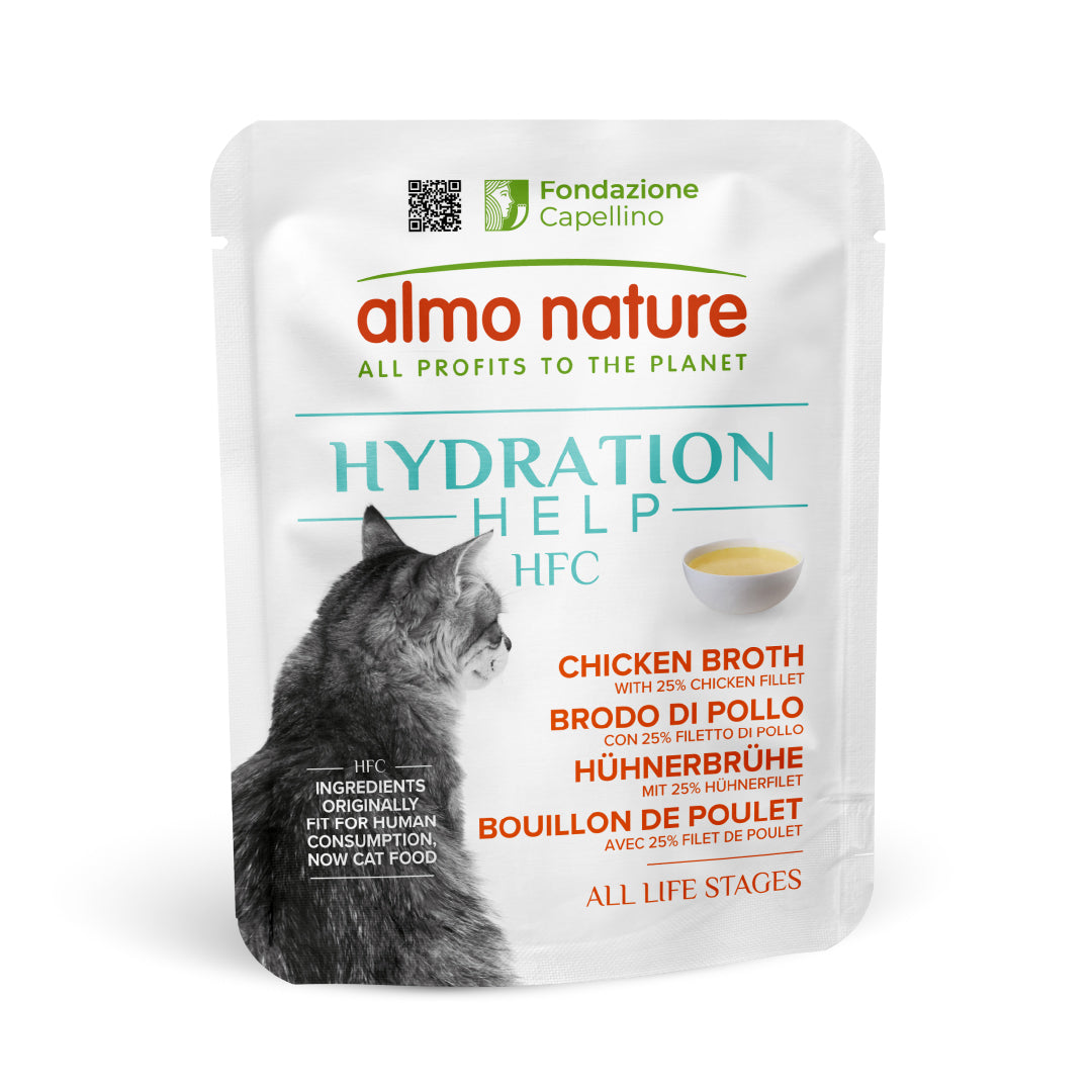 ALMO NATURE HFC Hydration Help Bouillon de Poulet avec Filet de Poulet pour Chat 50g
