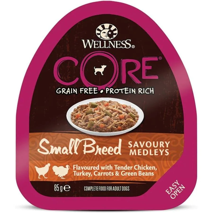 WELLNESS CORE Chien Savoury Medley Poulet Dinde Légumes 85g