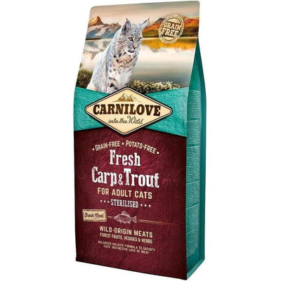 CARNILOVE Félin Adulte Stérilisé Carpe Truite Fraîche 2kg