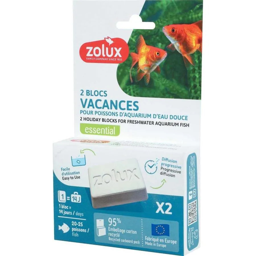 ZOLUX Blocs Vacances x2 Nourriture Poissons d'Aquarium 2 x 14 Jours