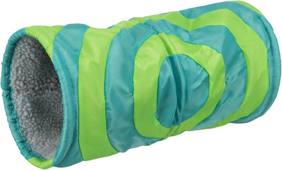 TRIXIE 2xTunnel Ludique Rongeurs Nylon/Peau d'agneau Vert-Gris 15x35 cm