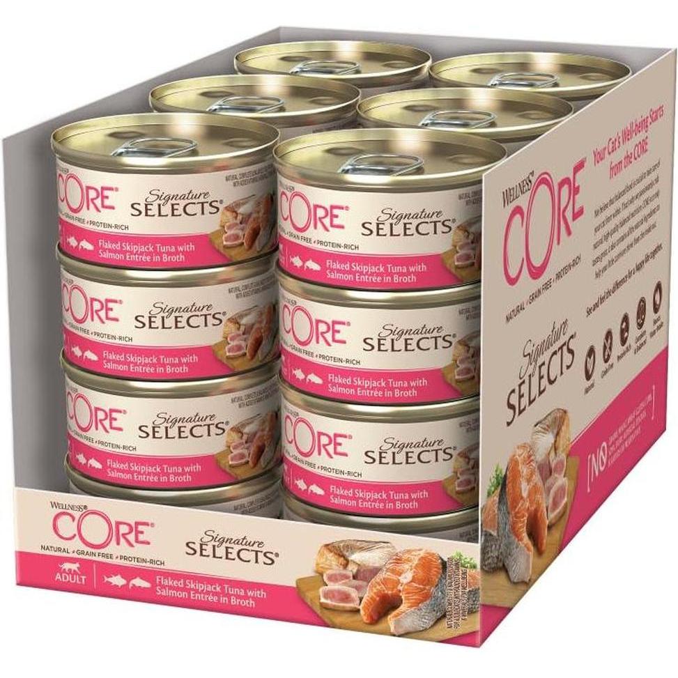 WELLNESS CORE Signature Selects Nourriture Humide pour Chat Thon Saumon 79g