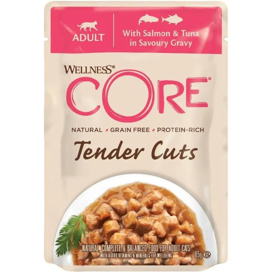 WELLNESS CORE Tender Cuts Nourriture humide pour Chat Sélection de Thon 6x85g