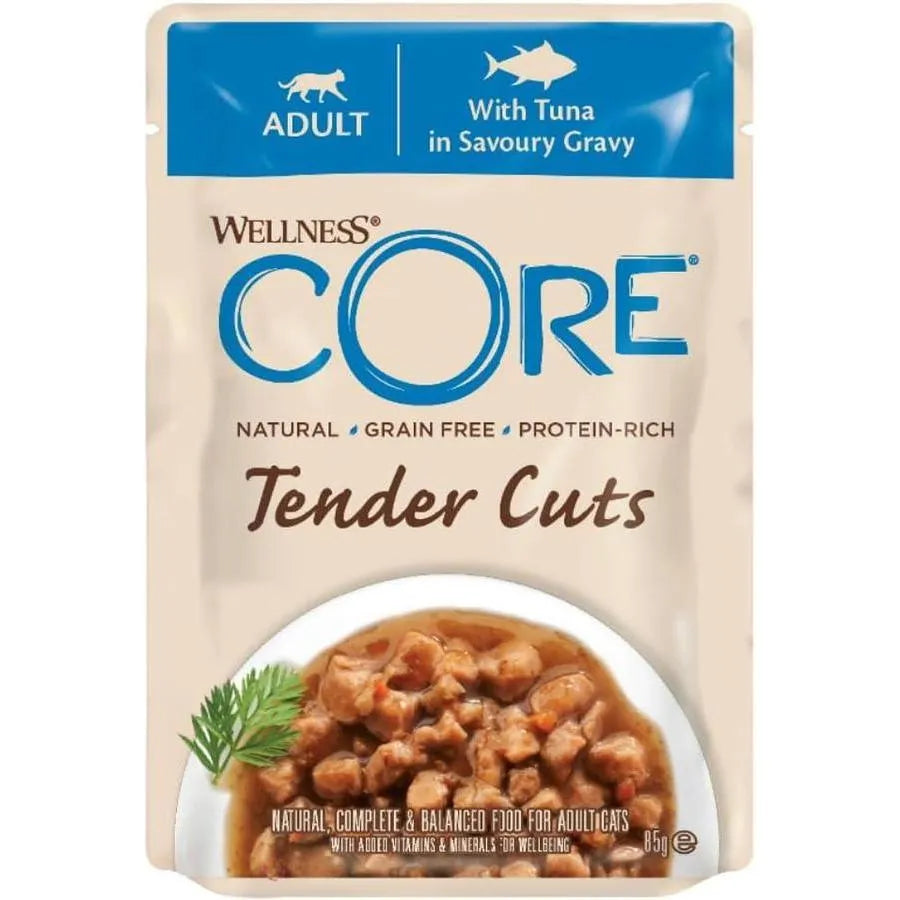 WELLNESS CORE Tender Cuts Nourriture humide pour Chat Sélection de Thon 6x85g