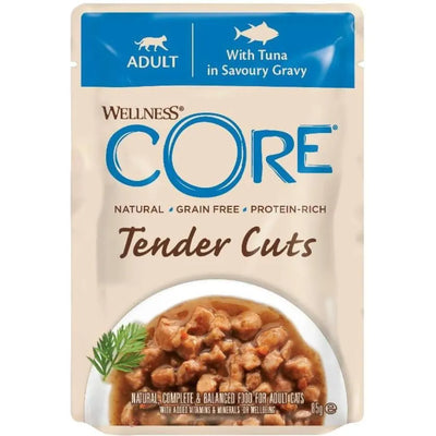 WELLNESS CORE Tender Cuts Chat Adulte Nourriture Humide Thon en Sauce 85g