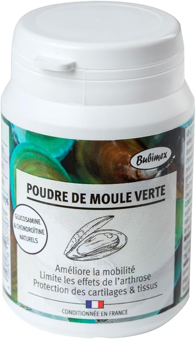 BUBIMEX Poudre de Moules Vertes Bien-Être Articulaire Chien & Chat 60g