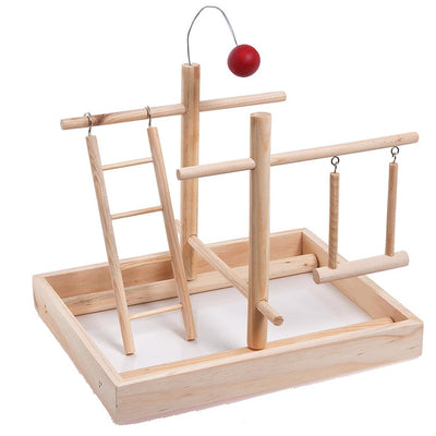 FLAMINGO Jouet Oiseau Sport Aire de jeu gymnase en bois de pin pour perruches canaris L 35x25x27 cm