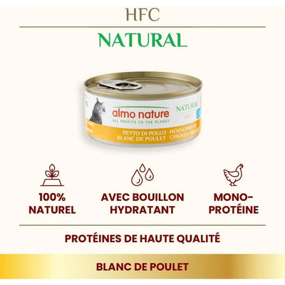 ALMO NATURE HFC Natural Poitrine de Poulet 150g (Lot de 24)