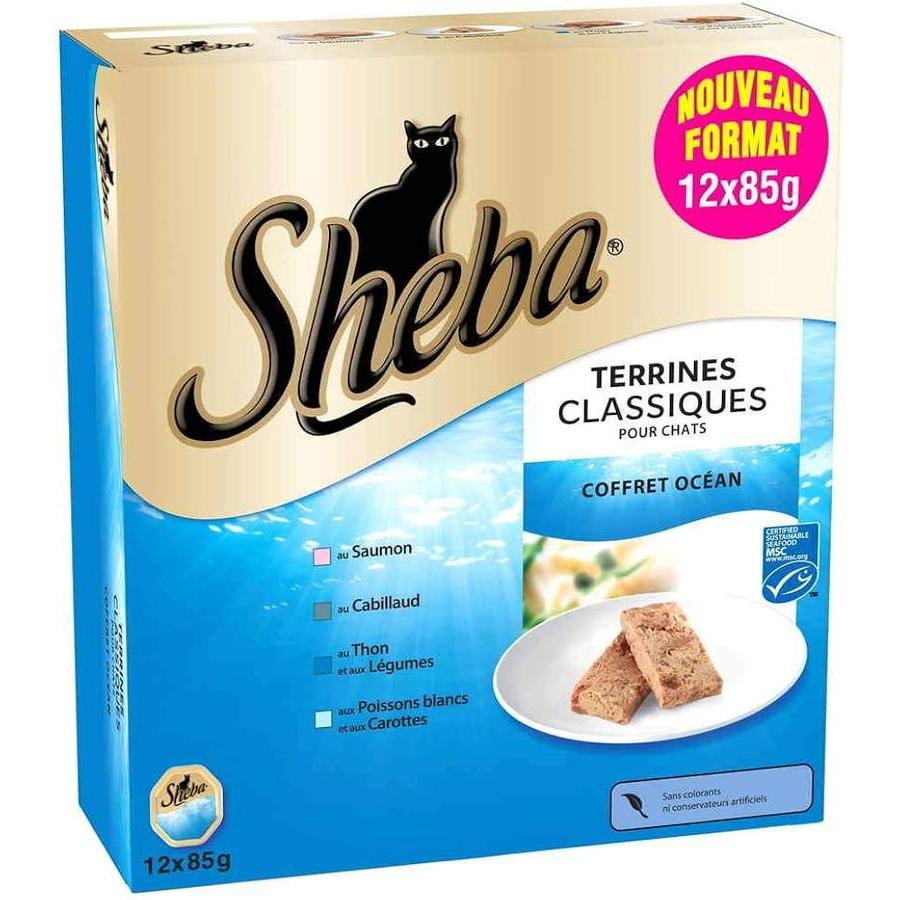 SHEBA Terrine Océan Thon et Fruits de Mer 12x85g