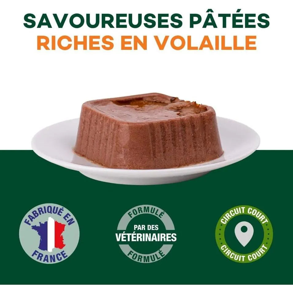 EQUILIBRE & INSTINCT Terrine pour jeune chien riche en volaille, carottes & lait 11x150g