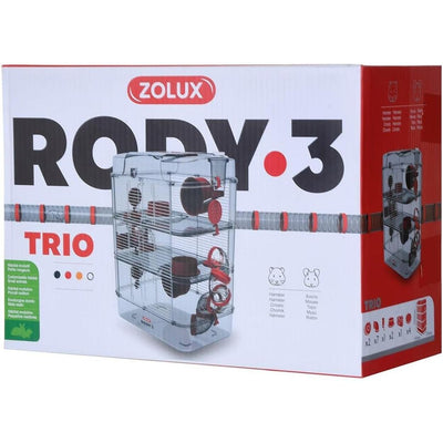 ZOLUX Cage rongeurs RODY 3 TRIO Rouge L 53 x l 27 x H 41 cm