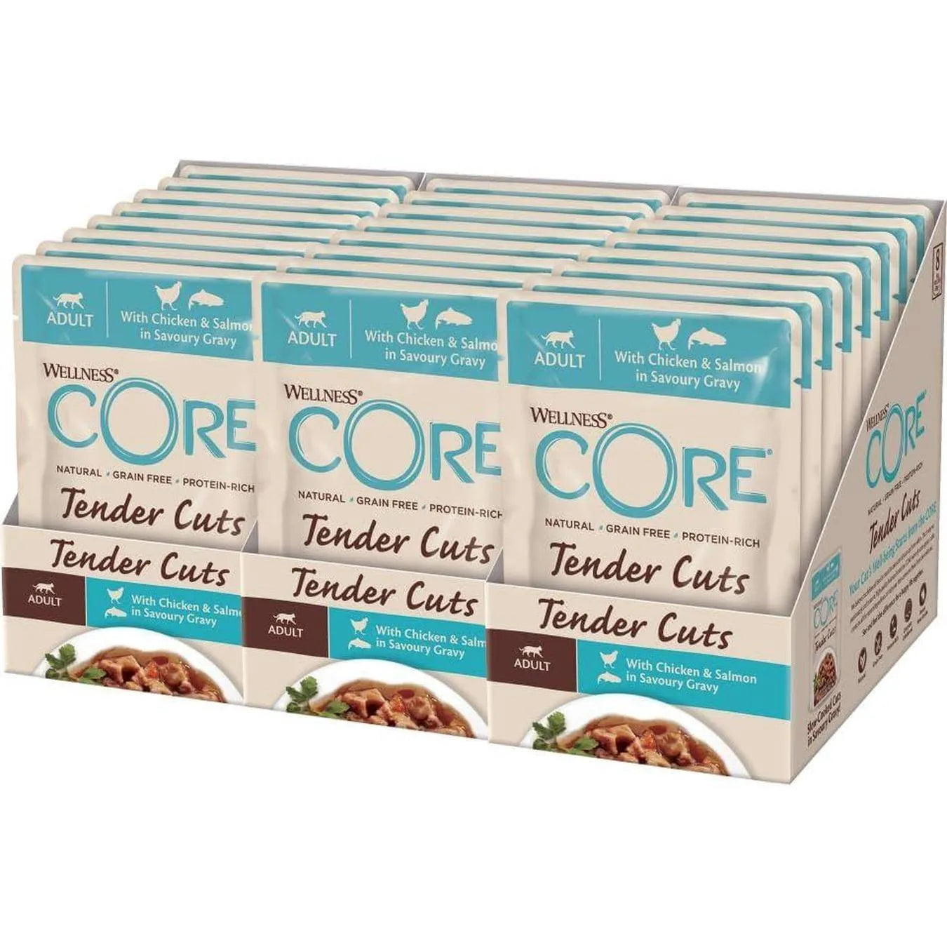 WELLNESS CORE Tender Cuts Nourriture humide pour chat Poulet et Foie de Poulet 85g
