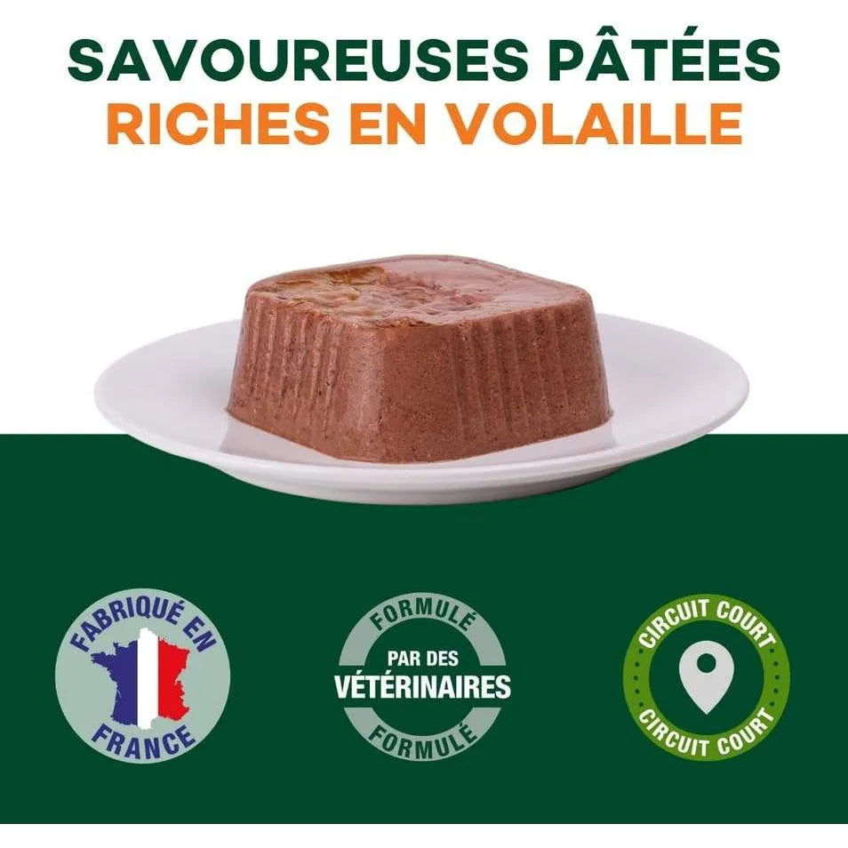 EQUILIBRE & INSTINCT Terrine pour chien âgé riche en volaille et petits pois 9x300g