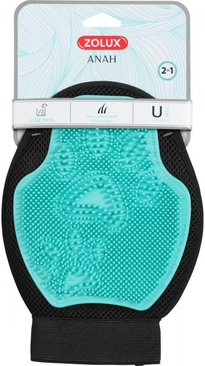 ZOLUX Gant de toilette double face 2 en 1 ANAH Turquoise 17 x 23 cm