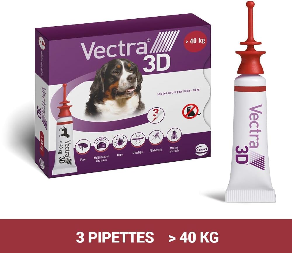 VECTRA 3D Solution Spot-on pour Chiens > 40 kg 3 pipettes