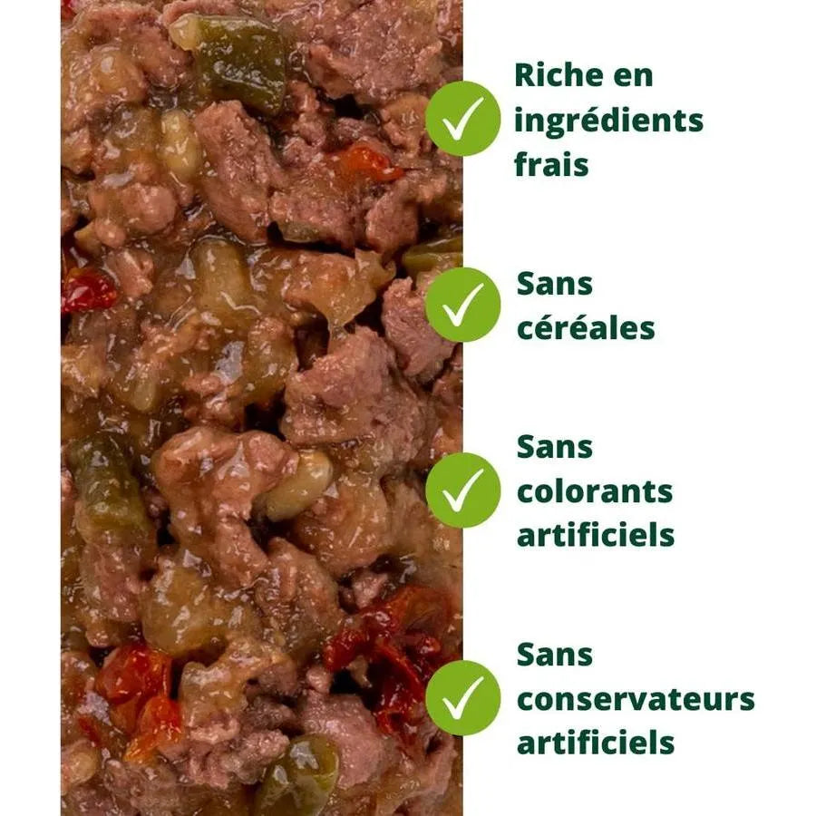 EQUILIBRE & INSTINCT Effilés Vitalité Chat Stérilisé au Bœuf, Haricots, Tomates 12x85g