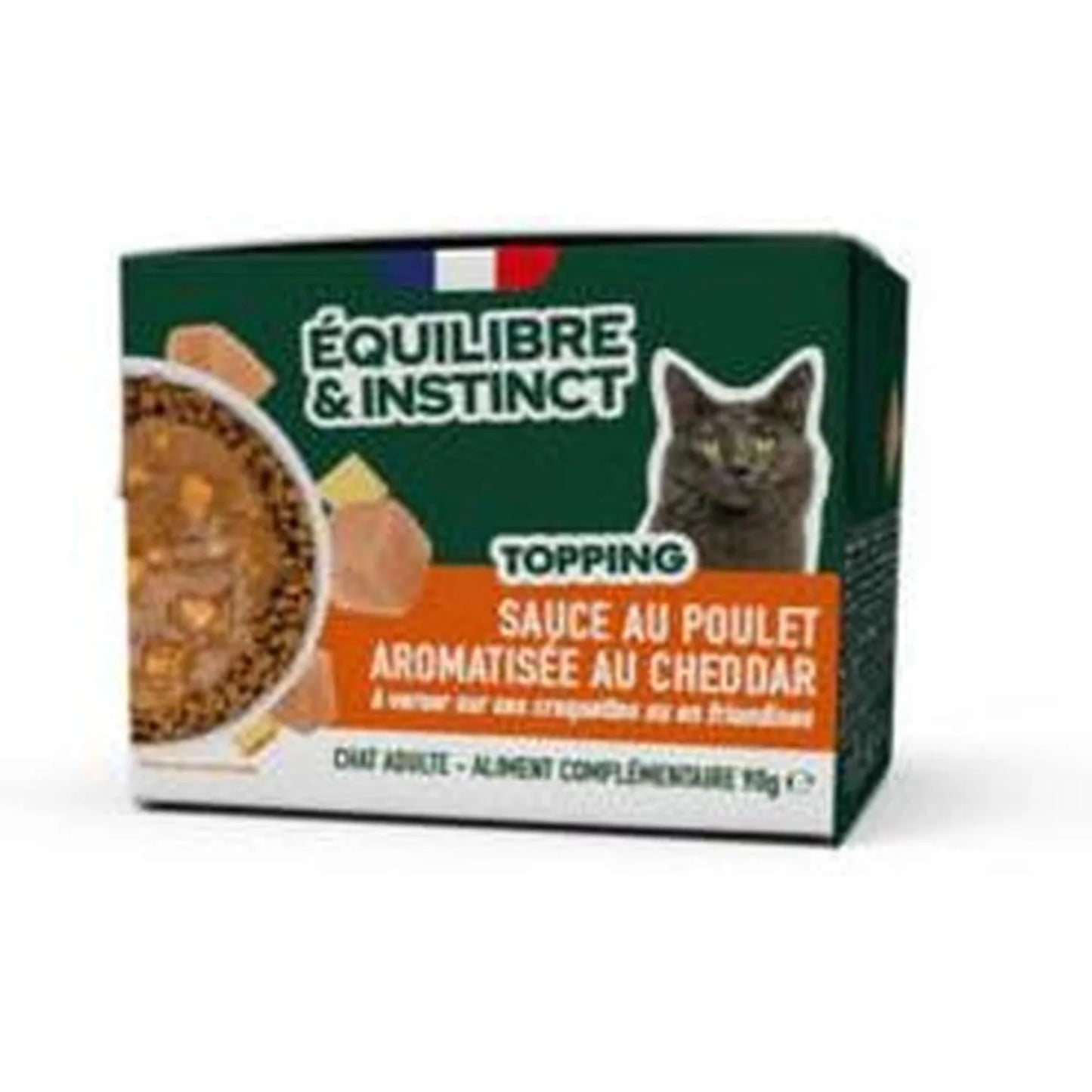 EQUILIBRE & INSTINCT Sauce au poulet aromatisée au cheddar pour chat adulte 90g