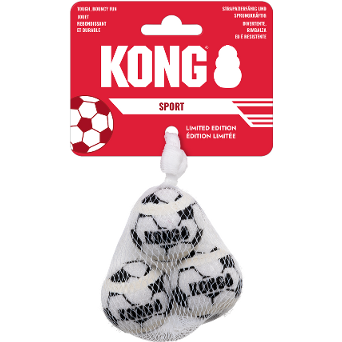 KONG Sport Balls Édition Limitée ballon de foot noir/blanc Medium lot de 3
