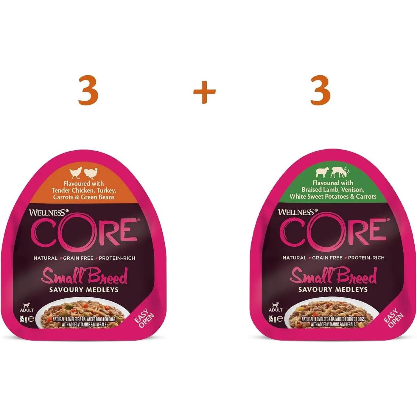 WELLNESS CORE Savoury Medleys Small Breed Farmer Selection 6x85g