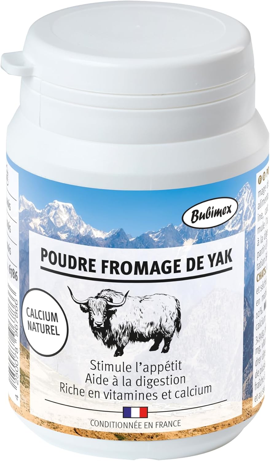 BUBIMEX Poudre de Fromage de Yak Complément Alimentaire 100% Naturel Chiens et Chats 60g