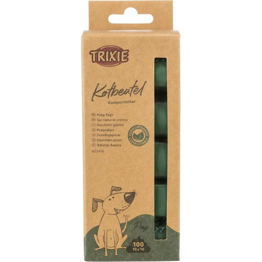 TRIXIE Sacs ramasse crottes compostables 10 x 10 sacs Vert forêt
