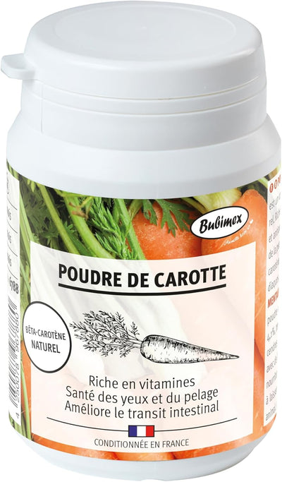 BUBIMEX Poudre de Carotte Complément Alimentaire 100% Naturel Chiens et Chats 60g