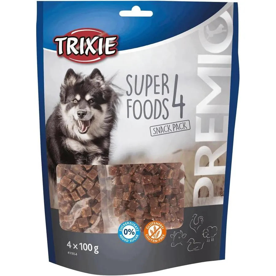 TRIXIE Premio 4 Superfoods Poulet Canard Boeuf Agneau 4x100g
