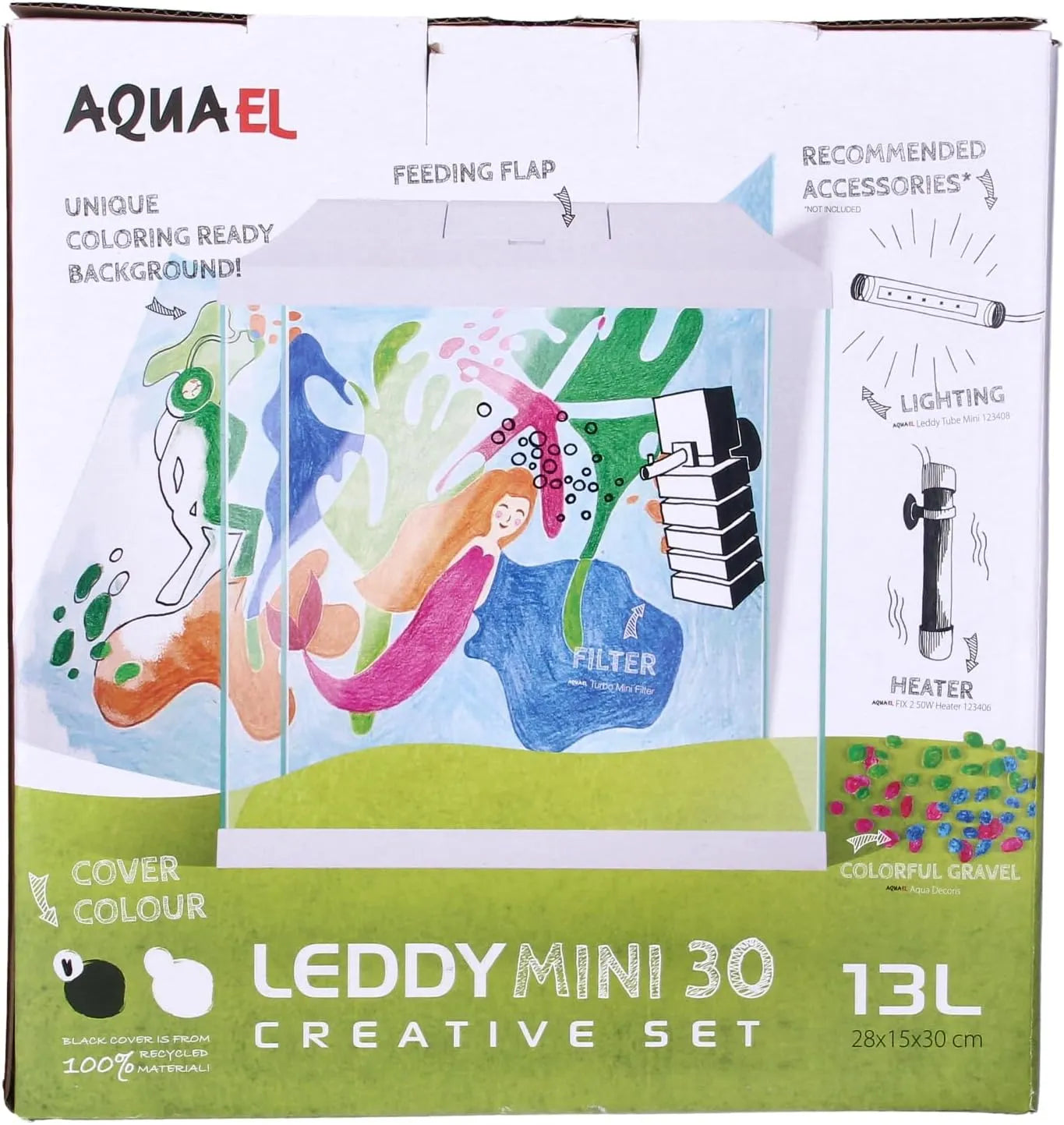 AQUAEL Aquarium Set Leddy Mini 30 Blanc 13L
