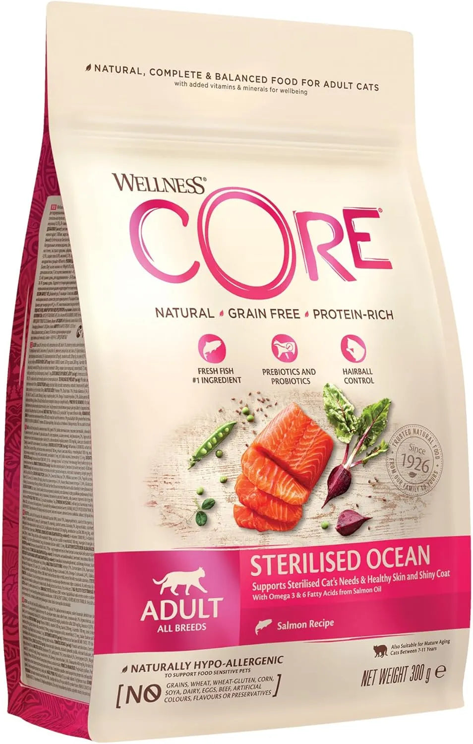 WELLNESS CORE Chat Stérilisé Croquettes Saumon 300g