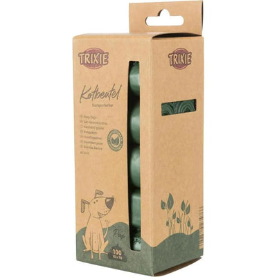 TRIXIE Sacs ramasse crottes compostables 10 x 10 sacs Vert forêt