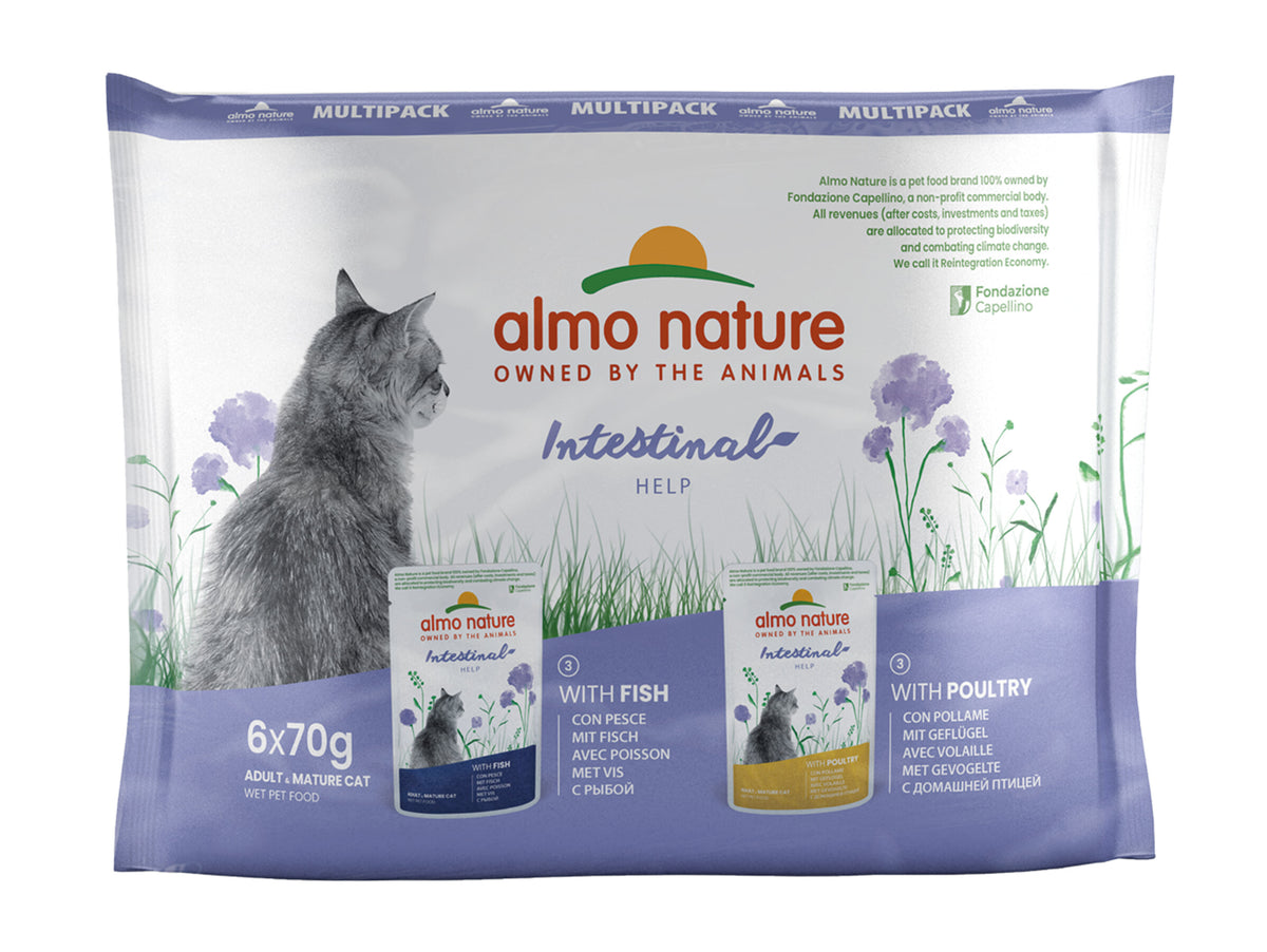 ALMO NATURE Intestinal Help Multipack Pâtée pour chat Poisson & Volaille 6 x 70 g (sachets)